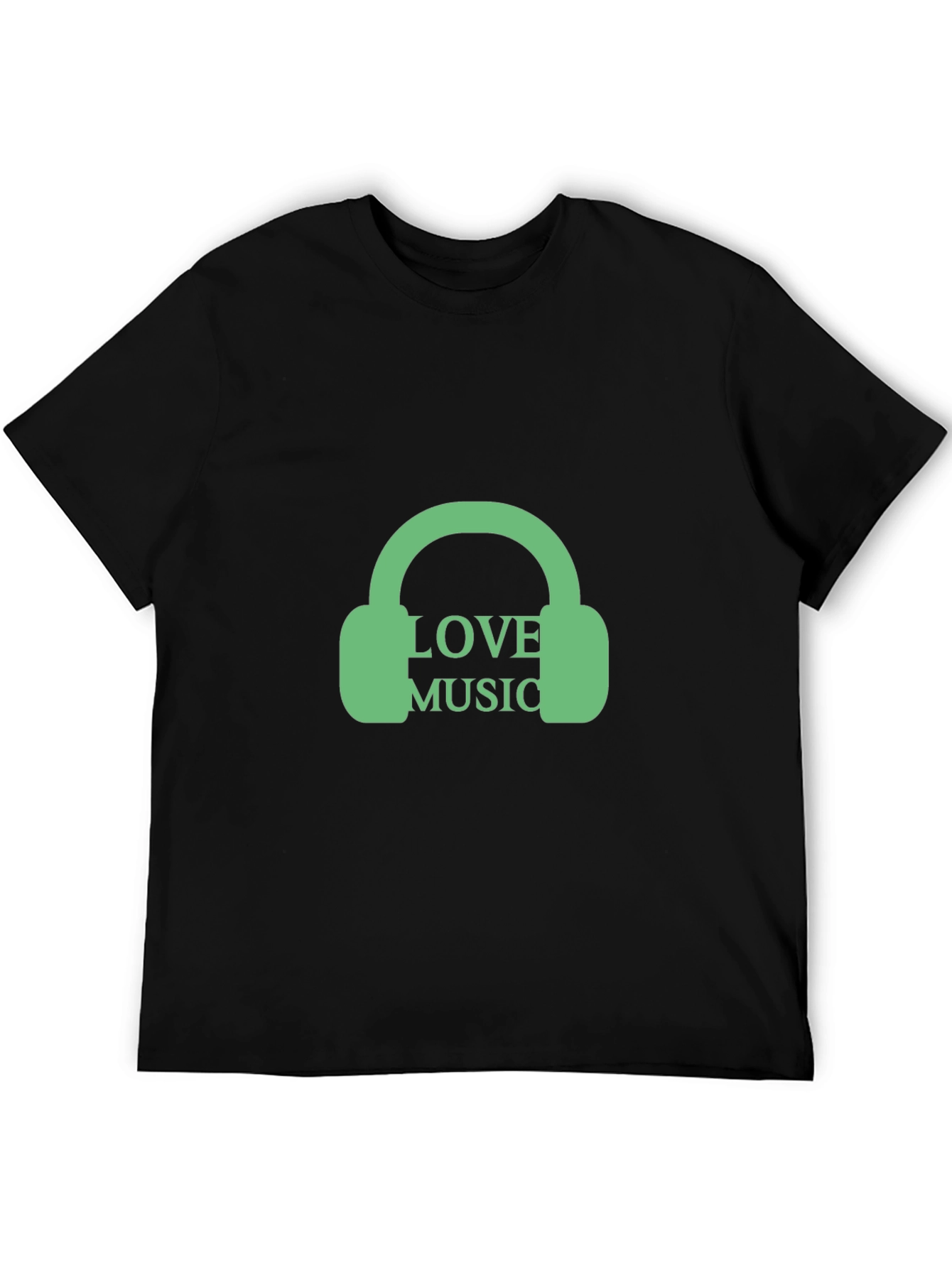 Love Music Graphic Tee - Trendy Black T-Shirt