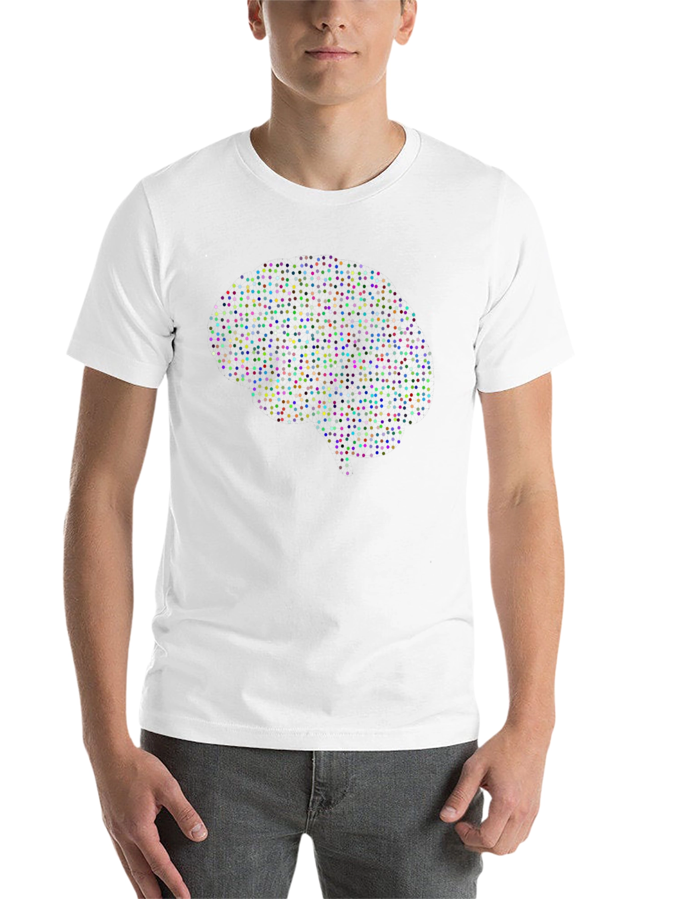 Brain Dots Graphic Tee - Black Cotton Unisex T-Shirt
