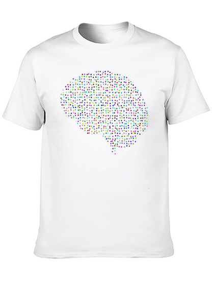 Brain Dots Graphic Tee - Black Cotton Unisex T-Shirt