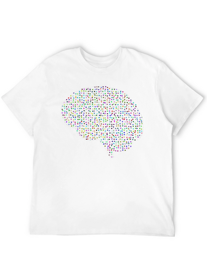 Brain Dots Graphic Tee - Black Cotton Unisex T-Shirt