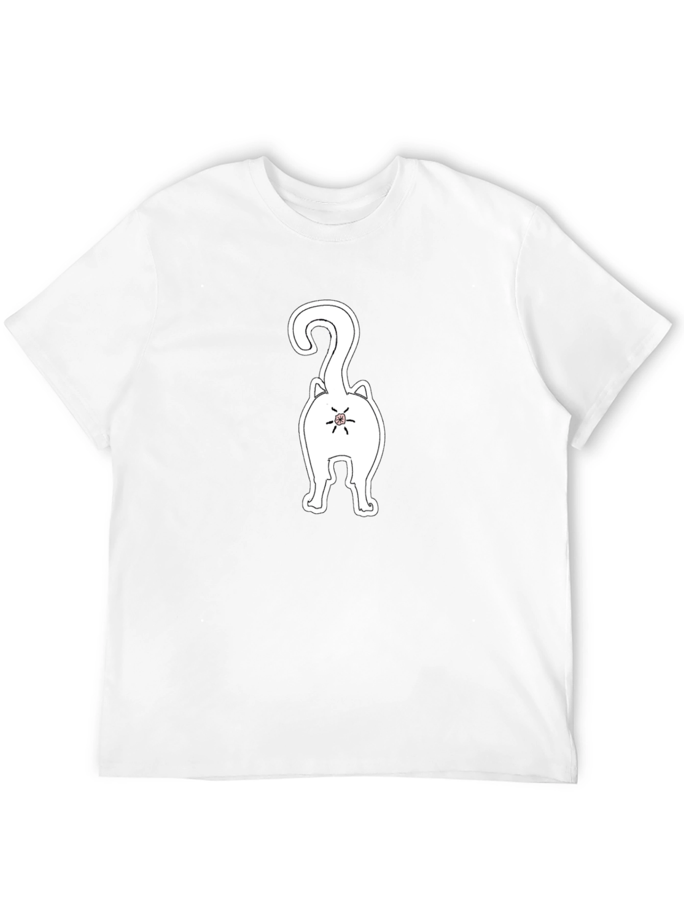 Funny Cat Butt Black T-Shirt