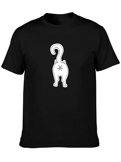 Funny Cat Butt Black T-Shirt
