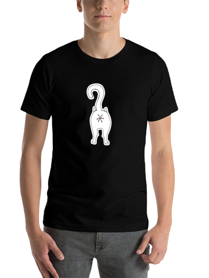 Funny Cat Butt Black T-Shirt