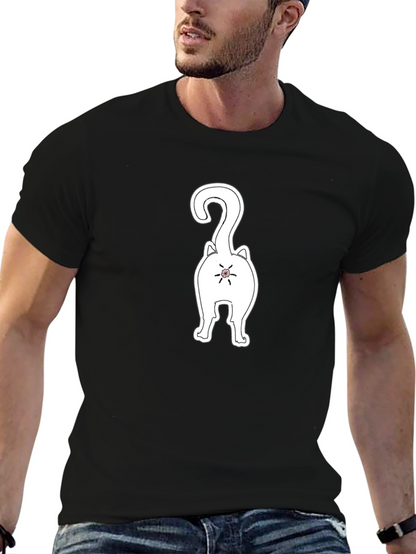 Funny Cat Butt Black T-Shirt