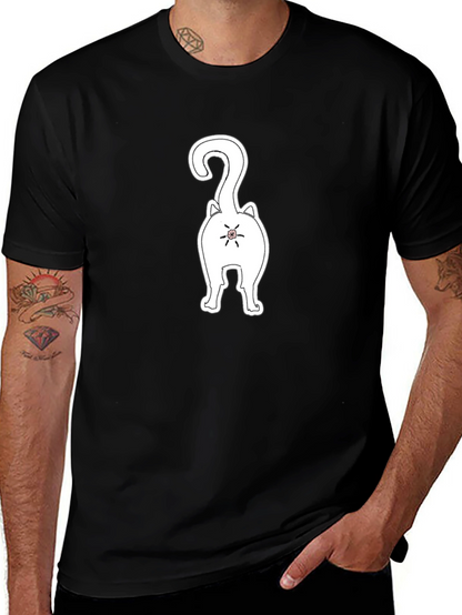 Funny Cat Butt Black T-Shirt