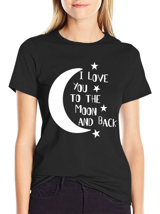 I Love You to the Moon and Back Black T-Shirt