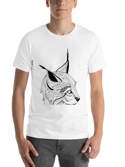 Tribal Lynx Graphic T-Shirt - Mens Black Tee