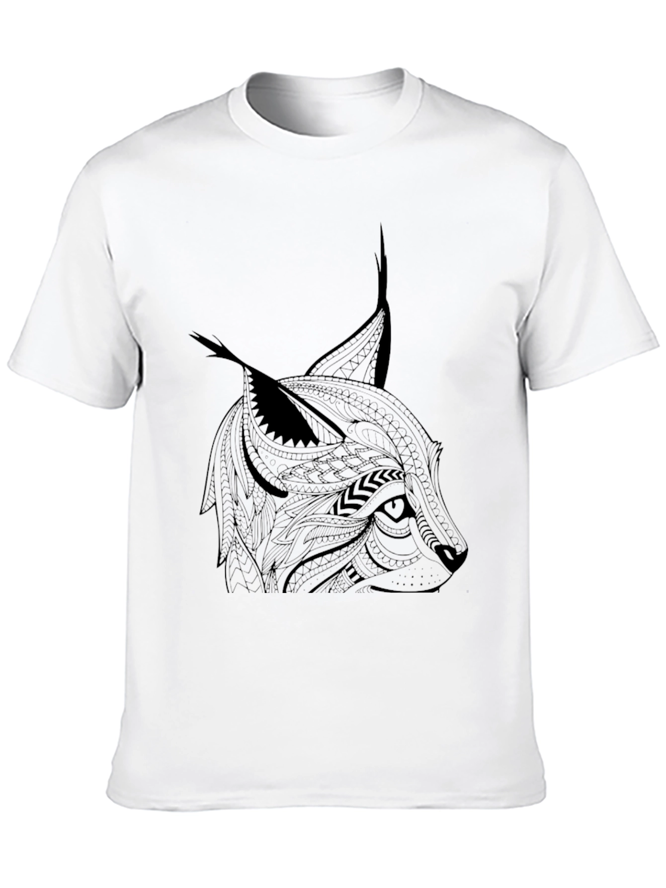 Tribal Lynx Graphic T-Shirt - Mens Black Tee