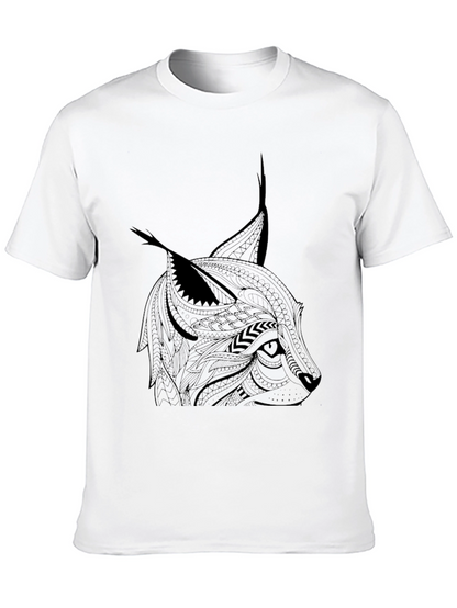 Tribal Lynx Graphic T-Shirt - Mens Black Tee