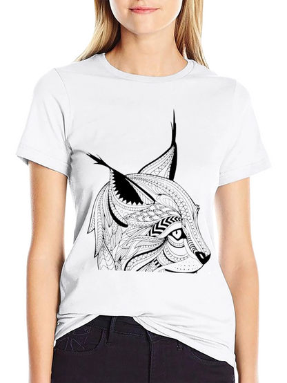 Tribal Lynx Graphic T-Shirt - Mens Black Tee