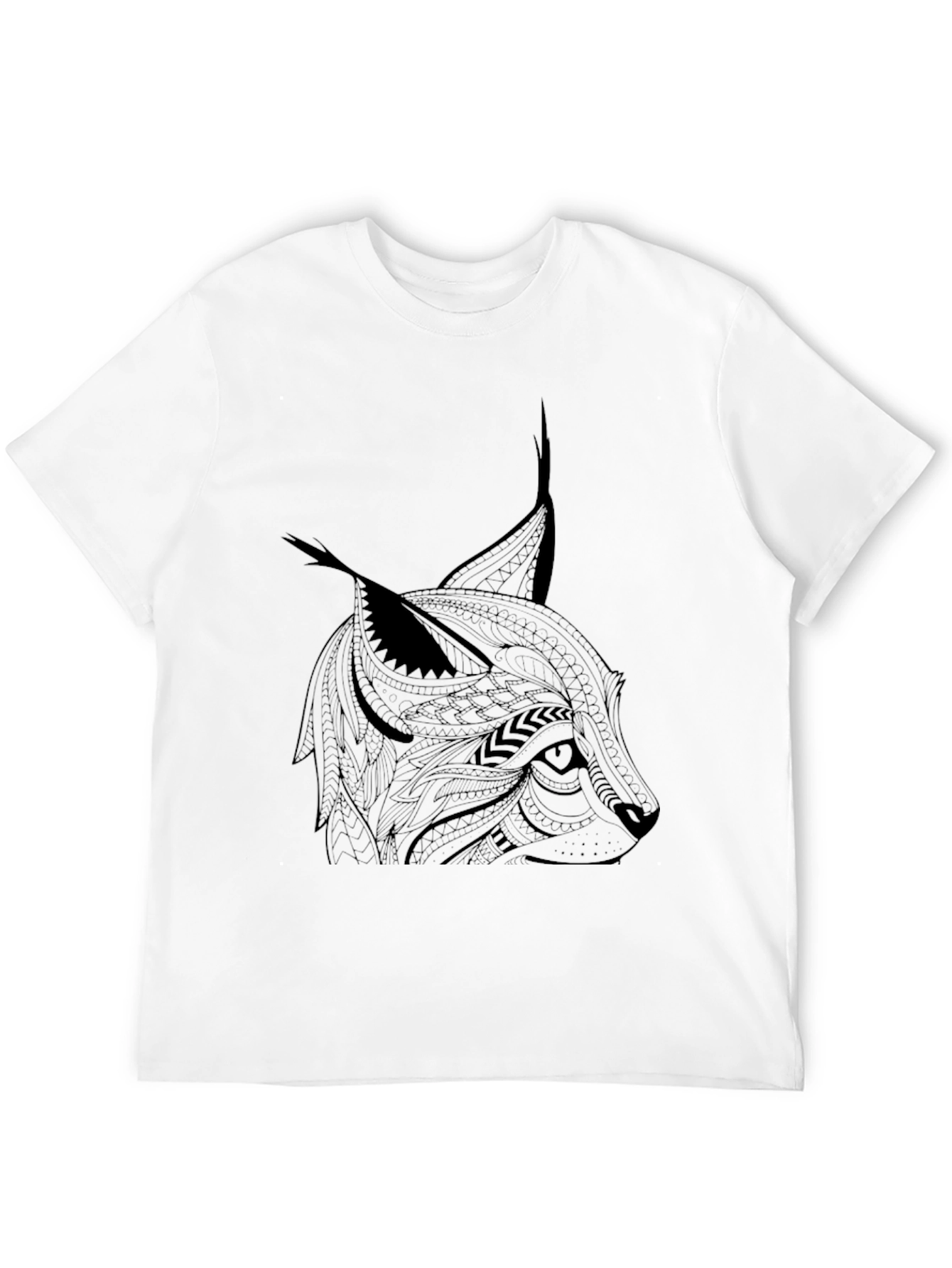 Tribal Lynx Graphic T-Shirt - Mens Black Tee