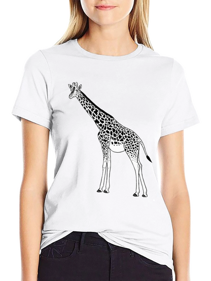 Giraffe Graphic Black T-Shirt