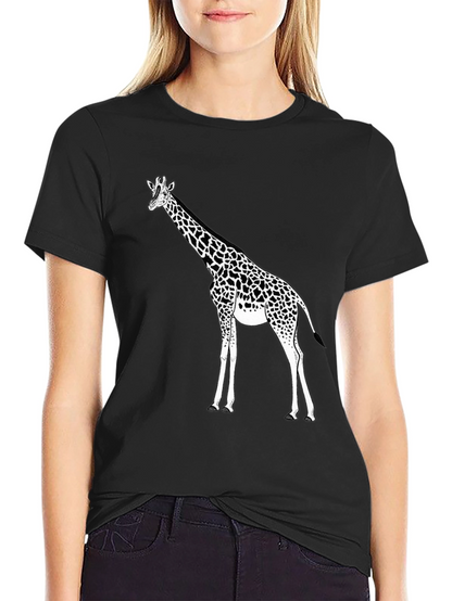 Giraffe Graphic Black T-Shirt