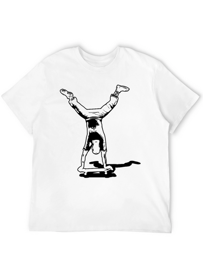 Handstand Skateboarder Graphic Tee - Black