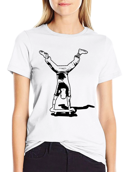 Handstand Skateboarder Graphic Tee - Black