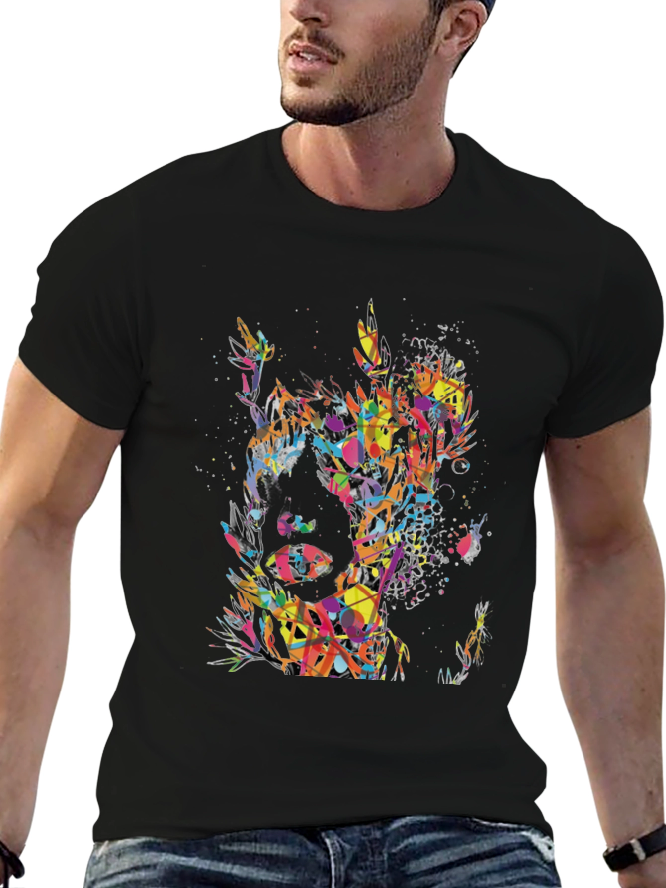 Abstract Art Mens Black T-Shirt