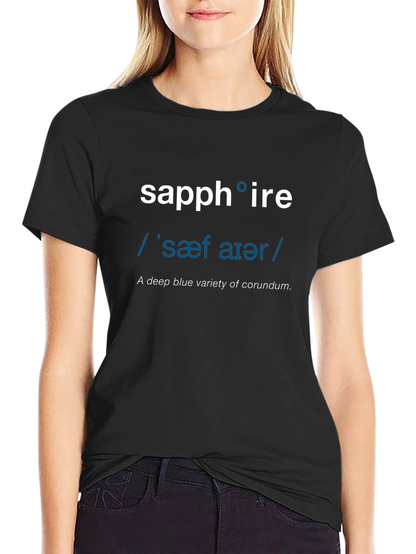 Sapphire Definition T-Shirt - Word Nerd Fashion