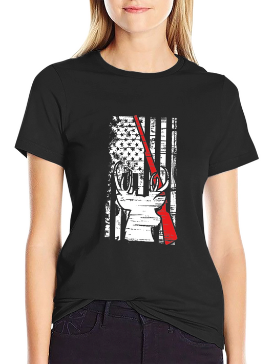 Deer Hunter Patriotic Flag Graphic Tee