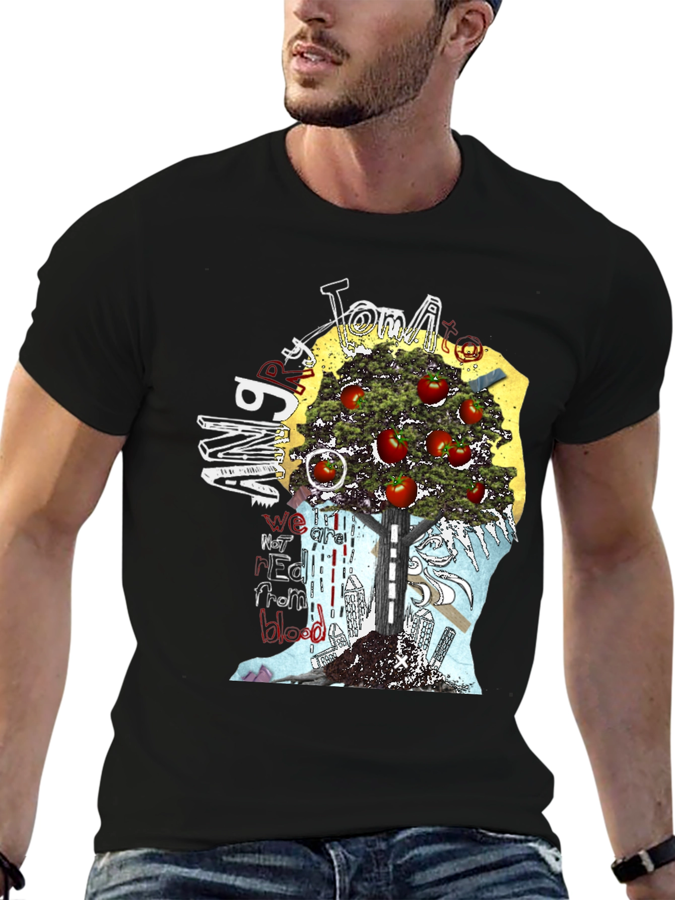 Tomato Man Graphic T-Shirt - Unique Art Tee