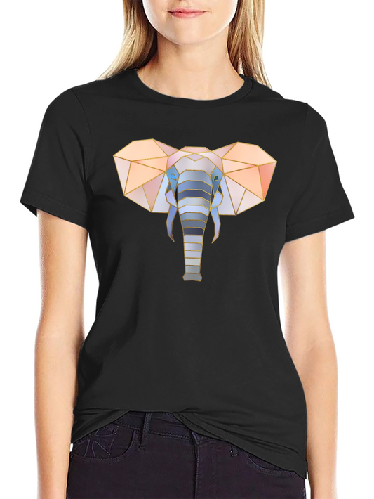 Geometric Elephant Graphic Tee - Stylish Mens Black T-Shirt
