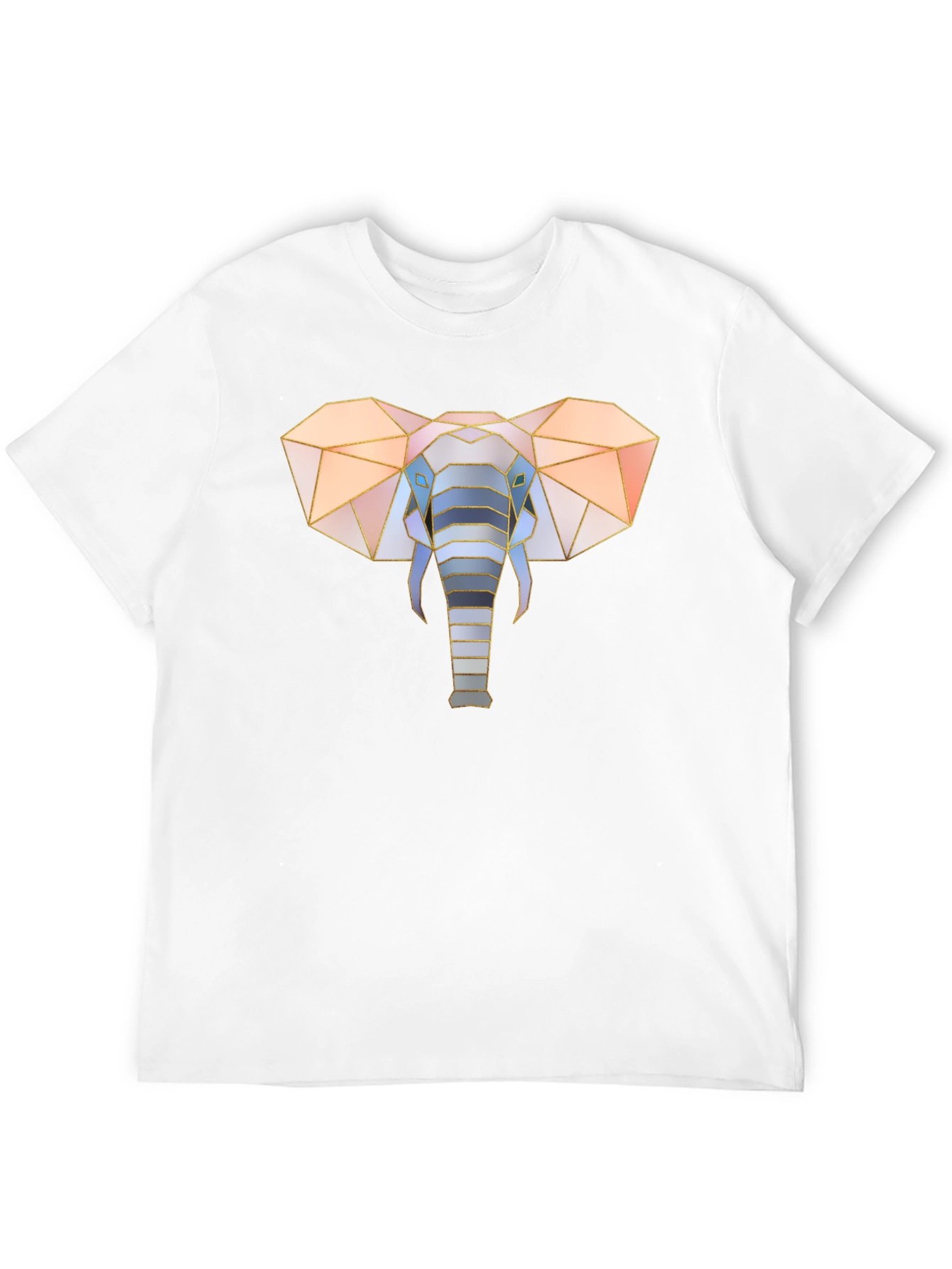 Geometric Elephant Graphic Tee - Stylish Mens Black T-Shirt