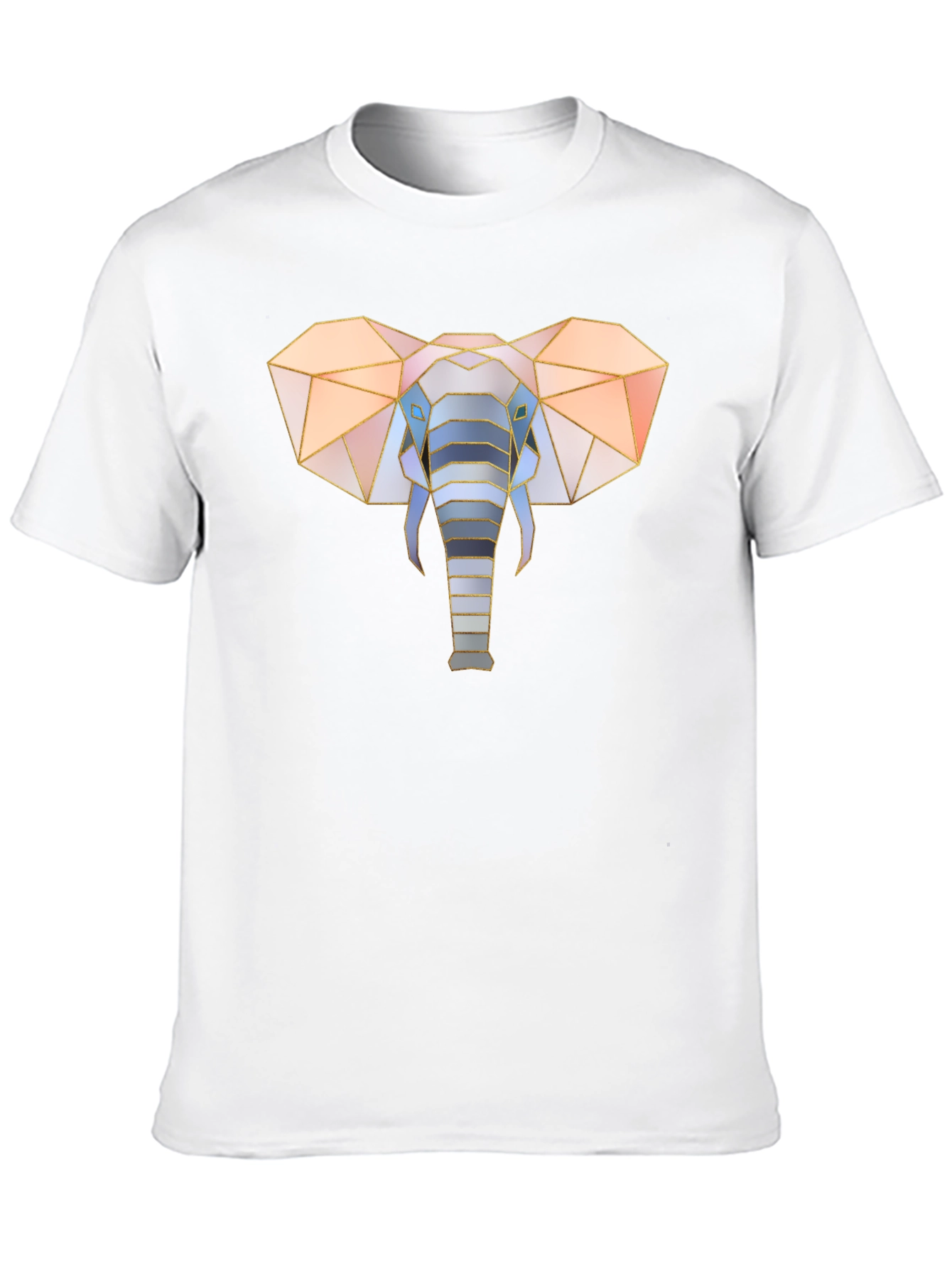 Geometric Elephant Graphic Tee - Stylish Mens Black T-Shirt