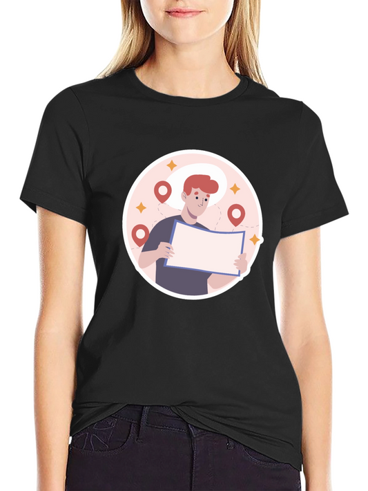 Black Graphic T-Shirt - Lost Traveler Design