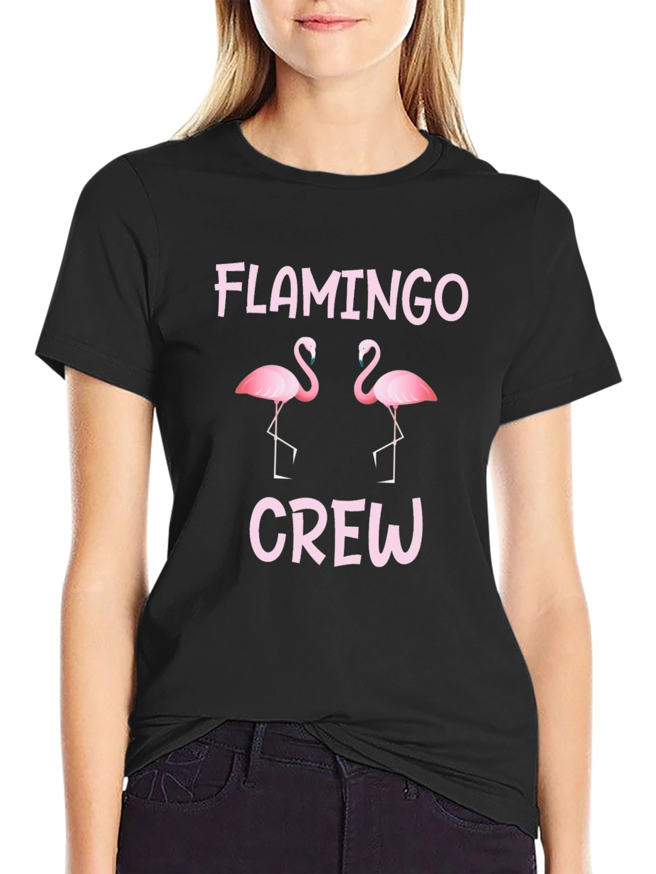 Flamingo Crew T-Shirt - Fun Pink Graphic Tee