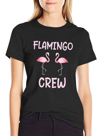 Flamingo Crew T-Shirt - Fun Pink Graphic Tee