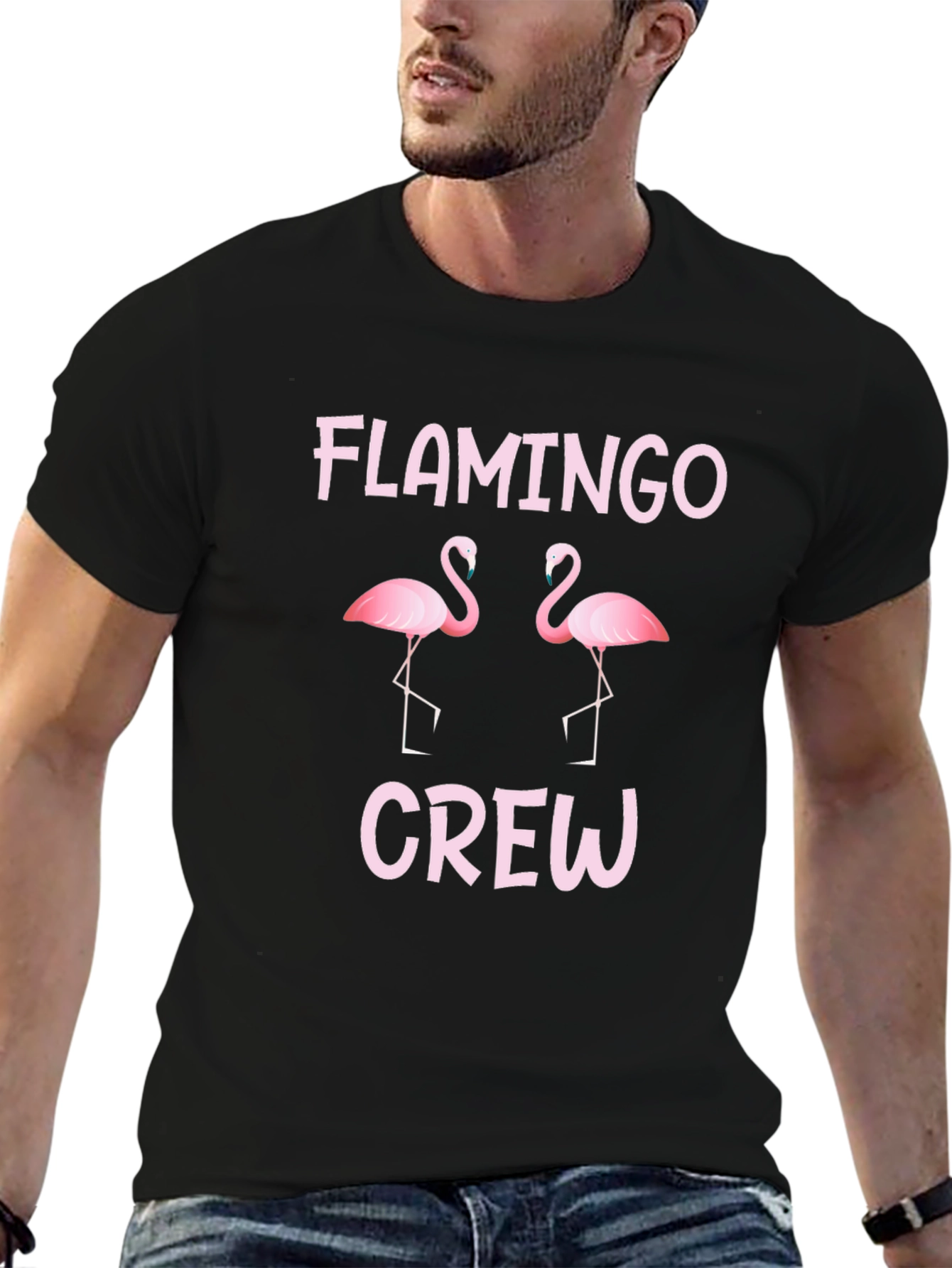 Flamingo Crew T-Shirt - Fun Pink Graphic Tee