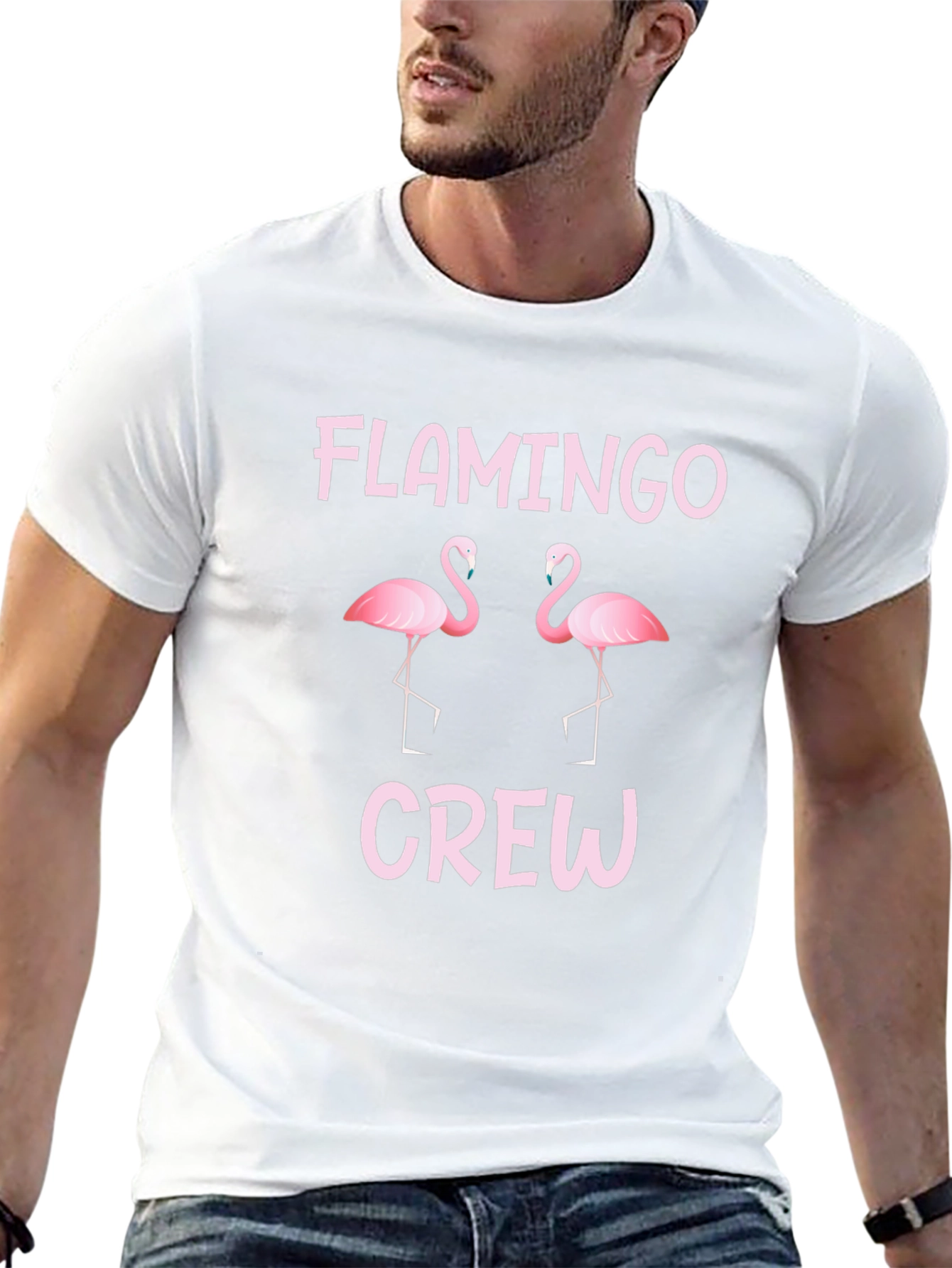 Flamingo Crew T-Shirt - Fun Pink Graphic Tee