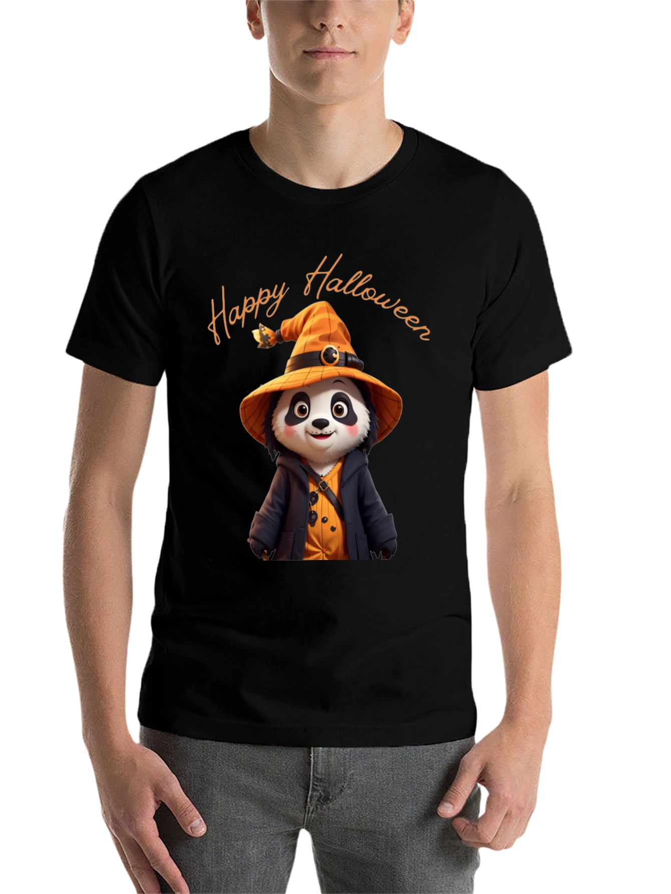 Happy Halloween Panda Witch T-Shirt