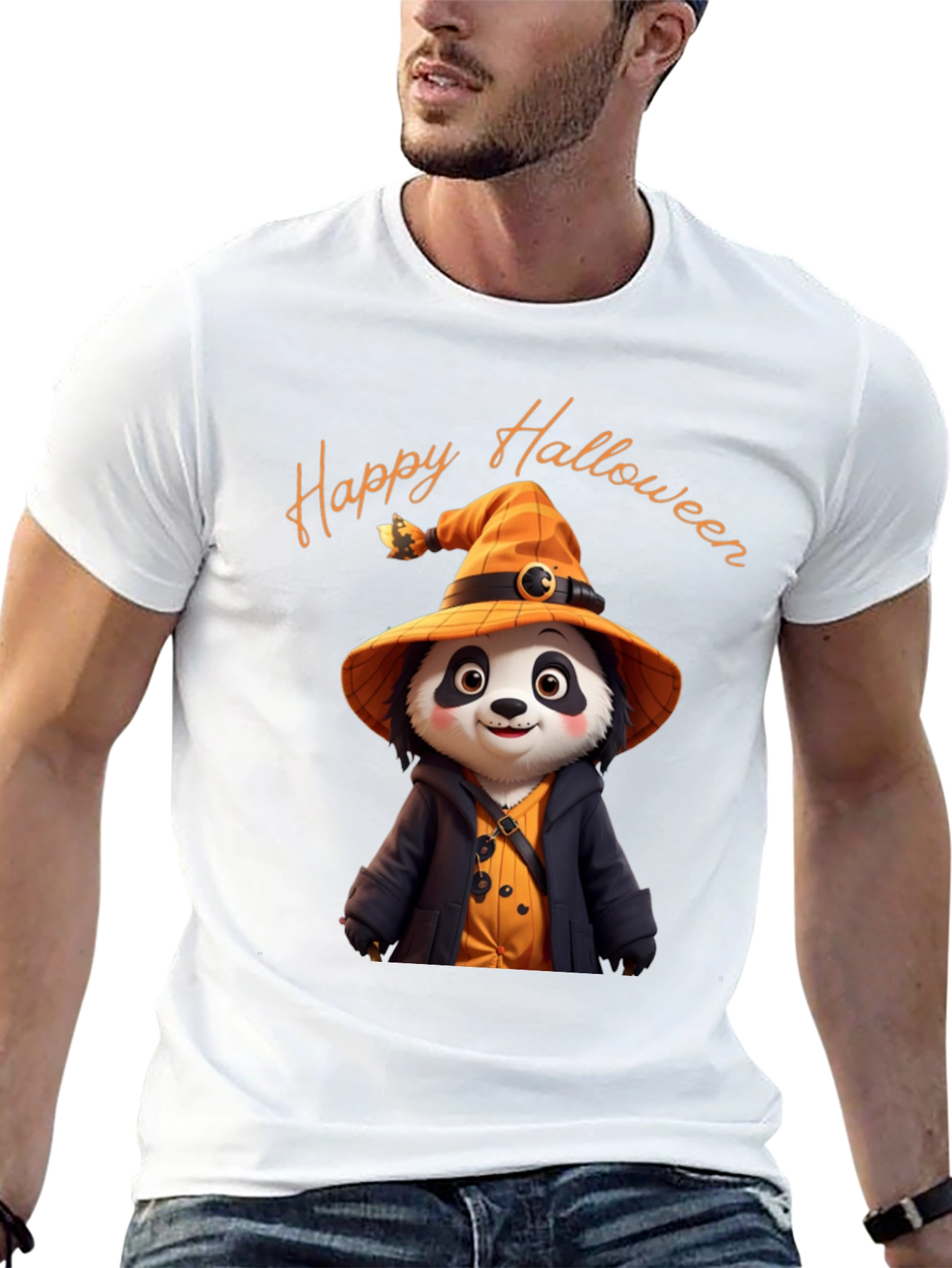 Happy Halloween Panda Witch T-Shirt