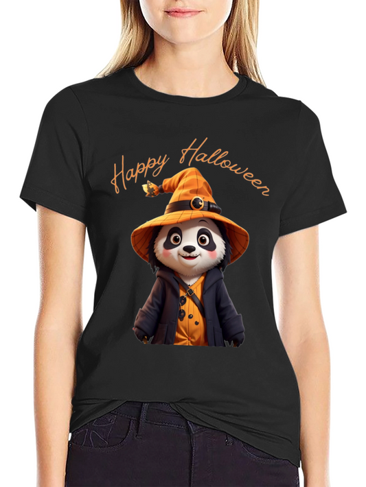 Happy Halloween Panda Witch T-Shirt
