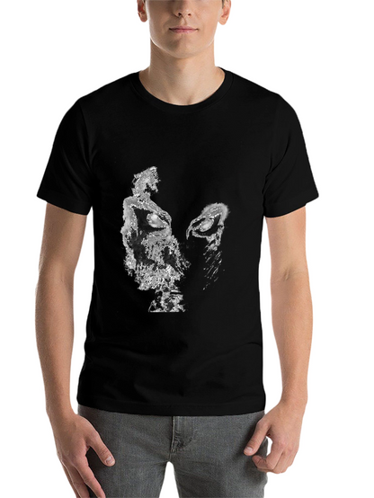 Abstract Face Graphic Black T-Shirt