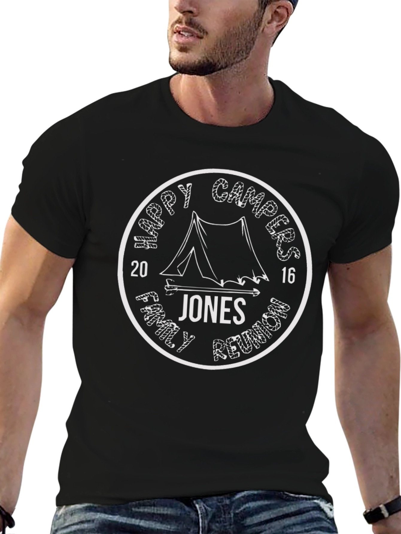 Happy Campers Family Reunion Black T-Shirt