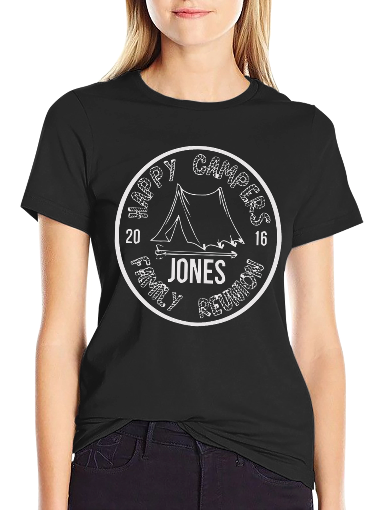 Happy Campers Family Reunion Black T-Shirt