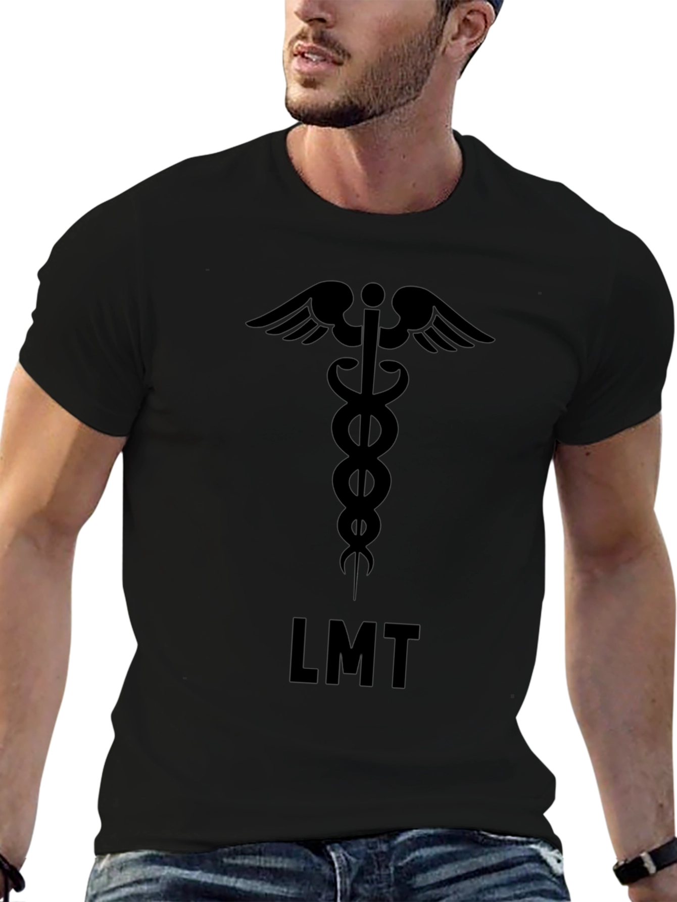 LMT Caduceus Black T-Shirt - Medical Professional Apparel
