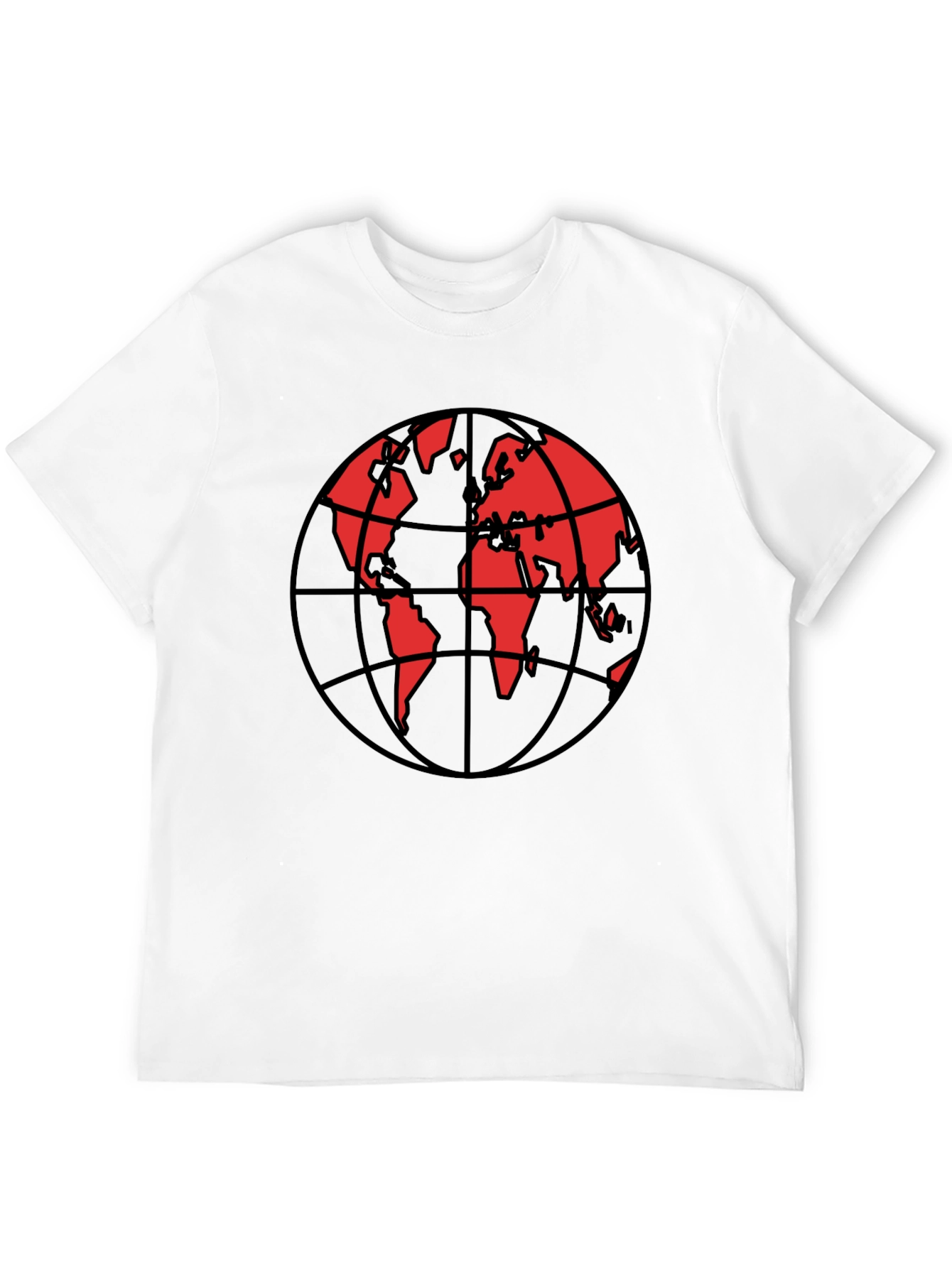 Red Globe Graphic Black T-Shirt