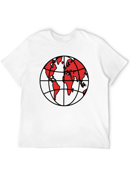 Red Globe Graphic Black T-Shirt