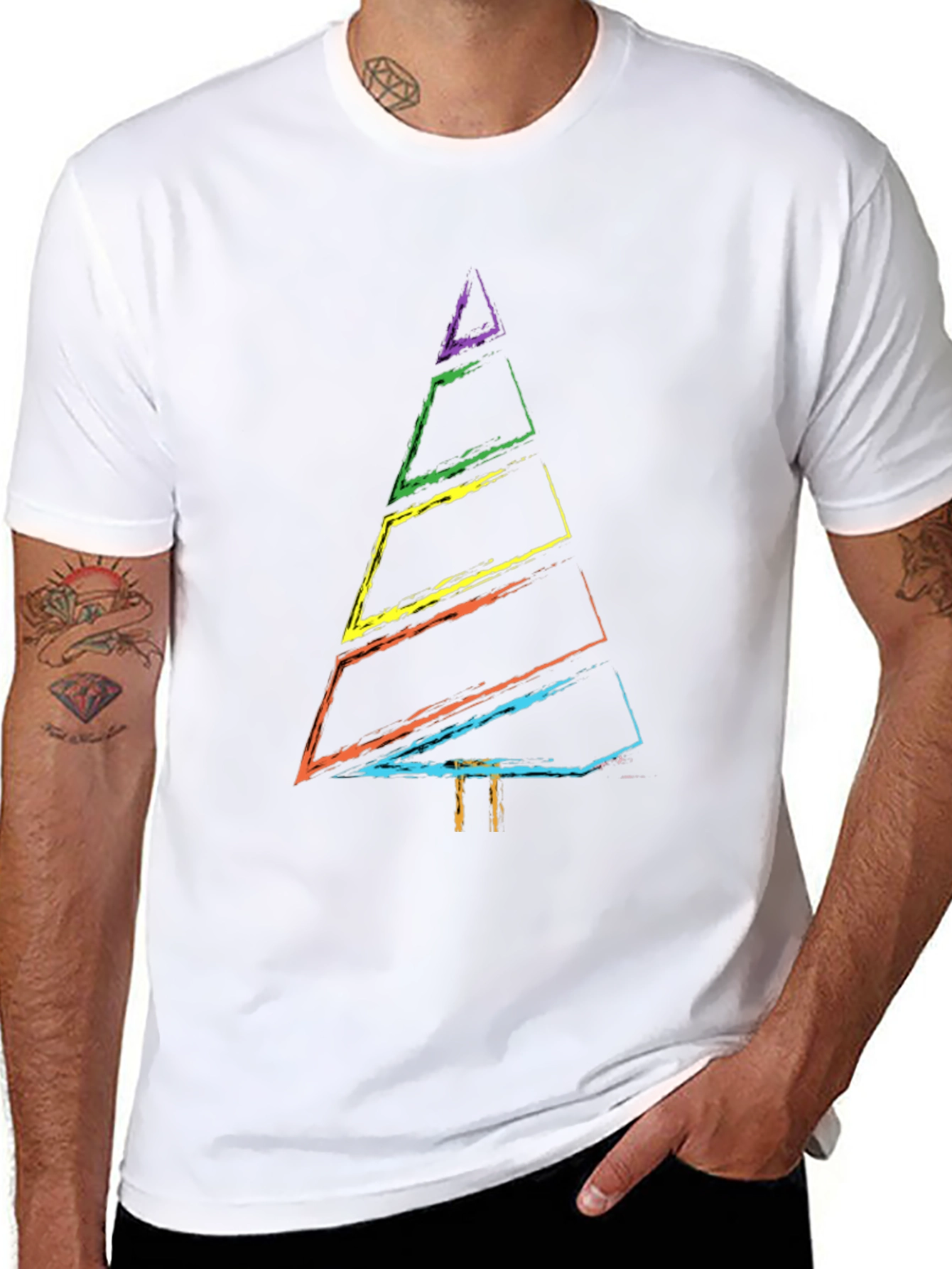 Rainbow Christmas Tree Graphic Tee
