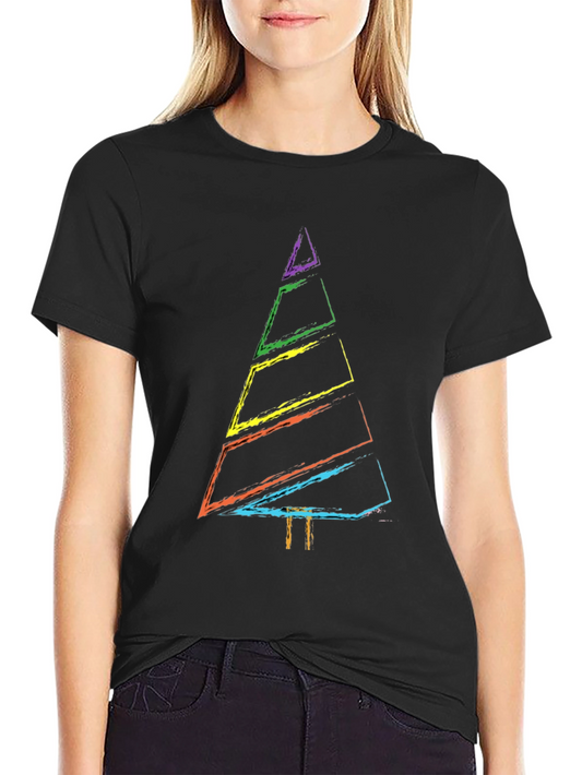 Rainbow Christmas Tree Graphic Tee