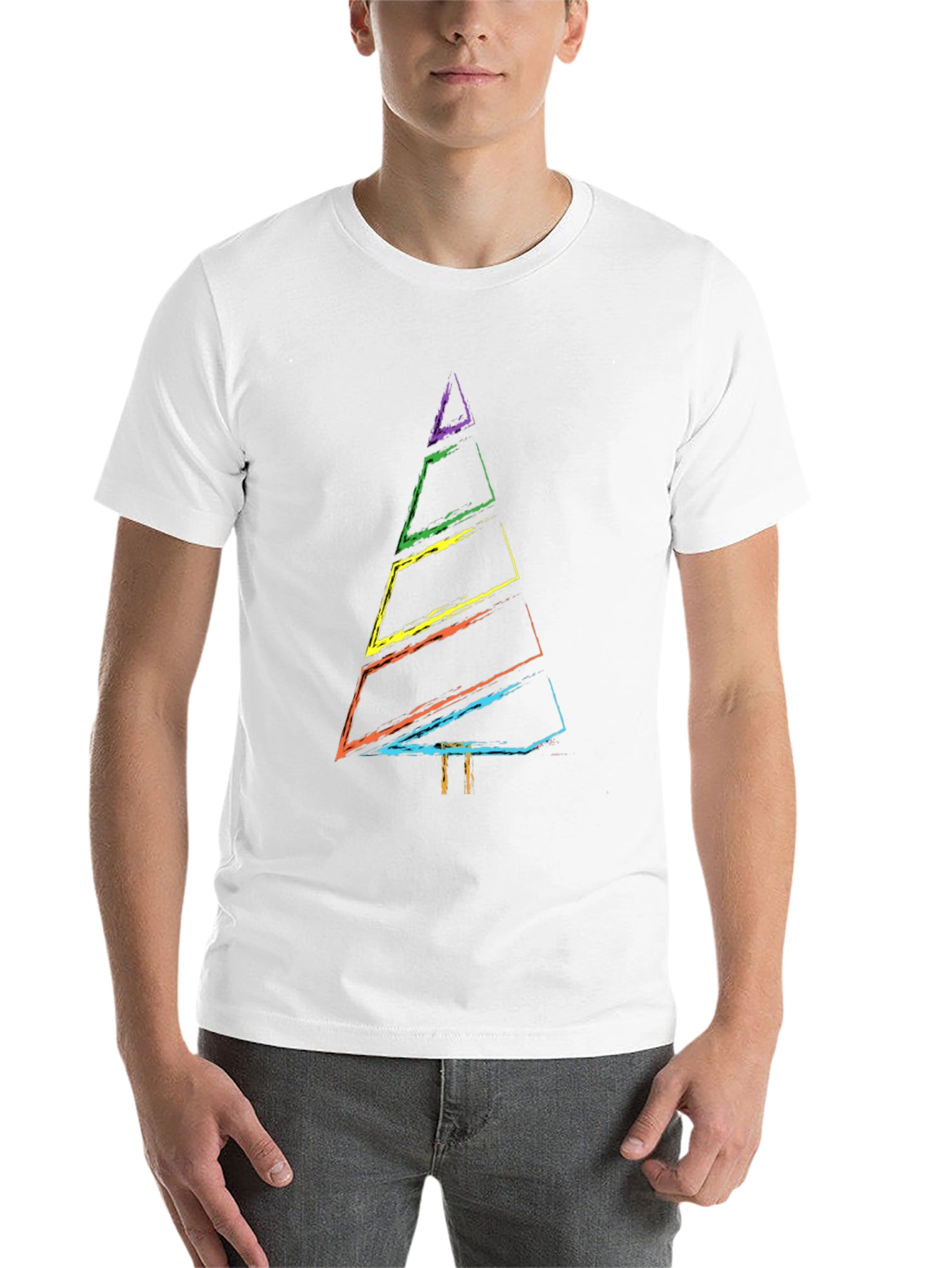 Rainbow Christmas Tree Graphic Tee