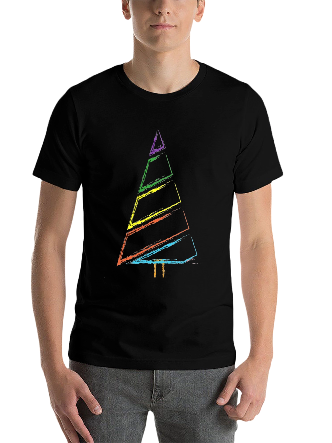 Rainbow Christmas Tree Graphic Tee