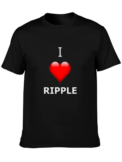 I Love Ripple Graphic T-Shirt - Black Crew Neck