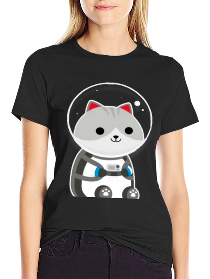 Astronaut Cat Graphic T-Shirt