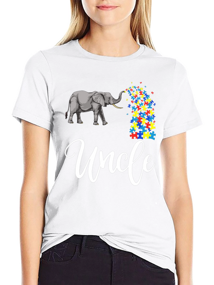 Autism Awareness Uncle Elephant T-Shirt