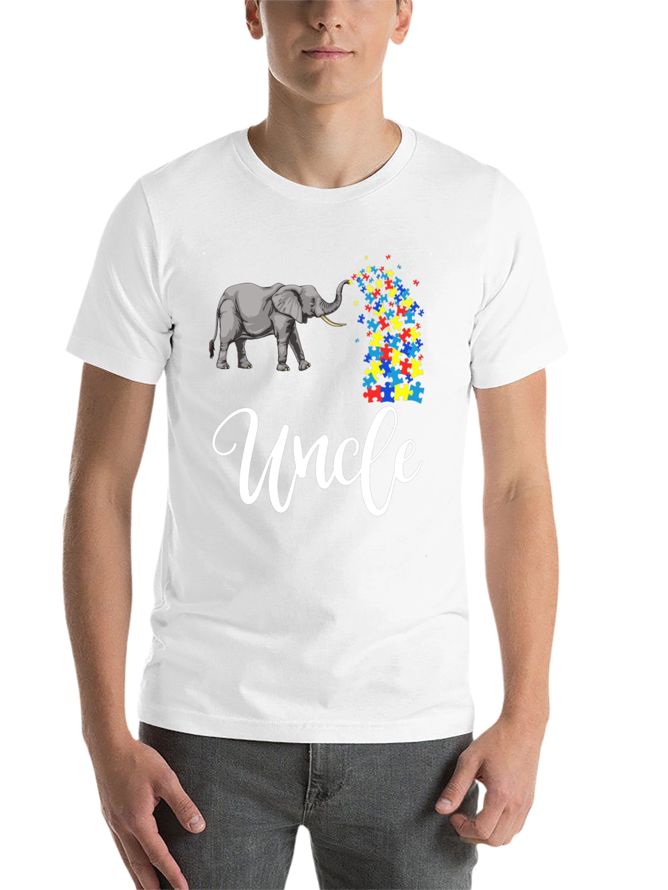 Autism Awareness Uncle Elephant T-Shirt