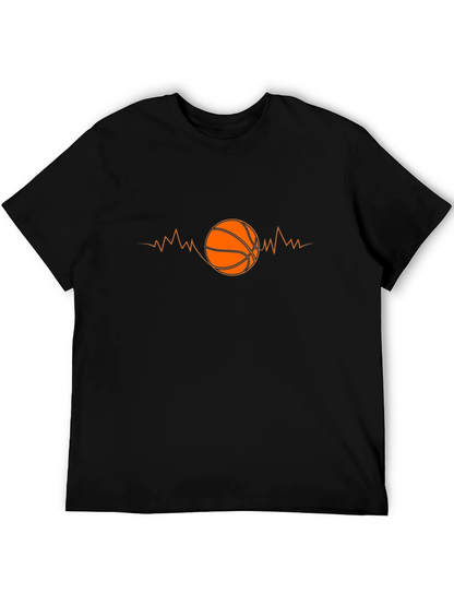 Basketball Heartbeat Black Graphic Tee
