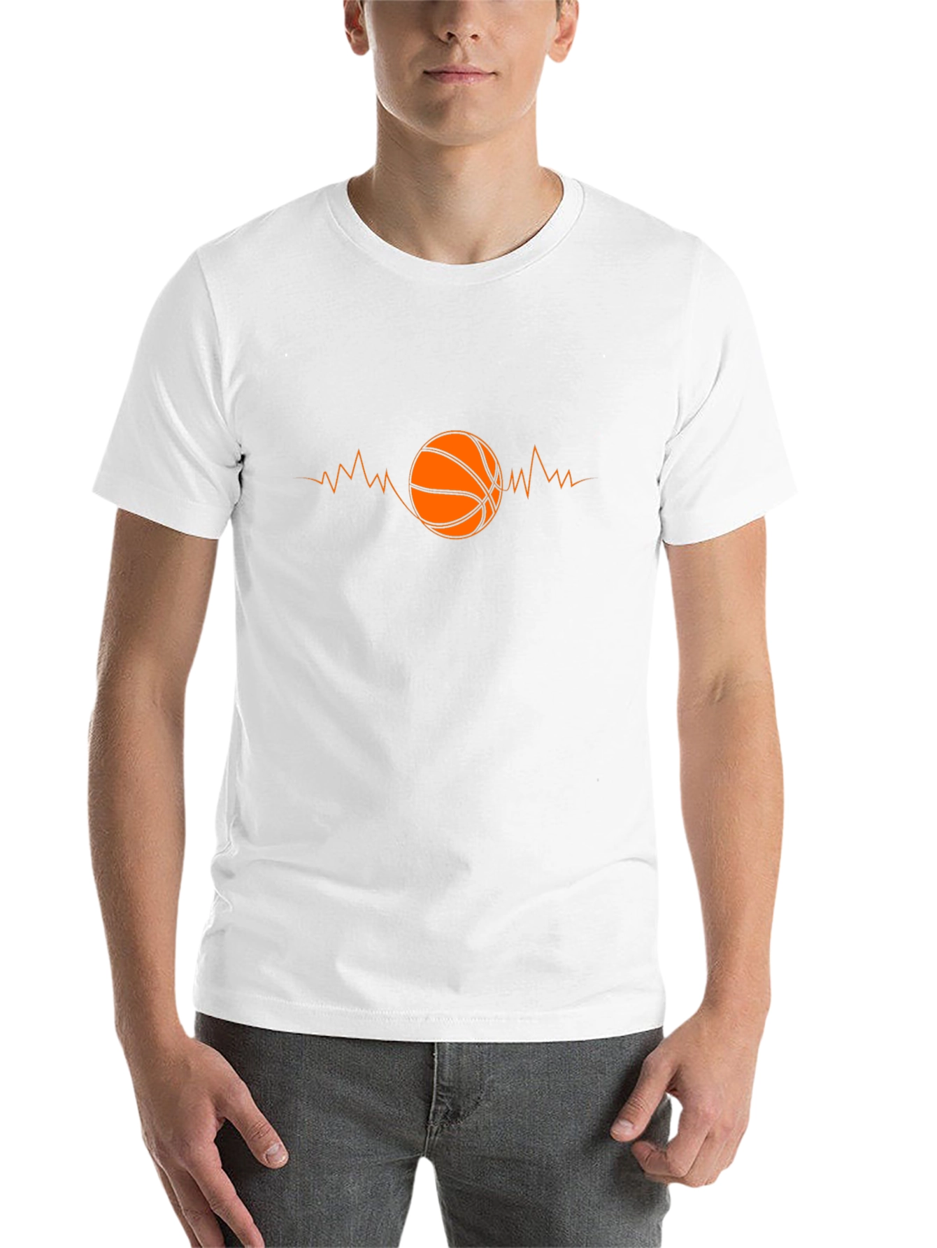 Basketball Heartbeat Black Graphic Tee